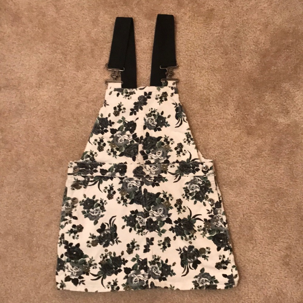 SOLD Floral Overalls Dress